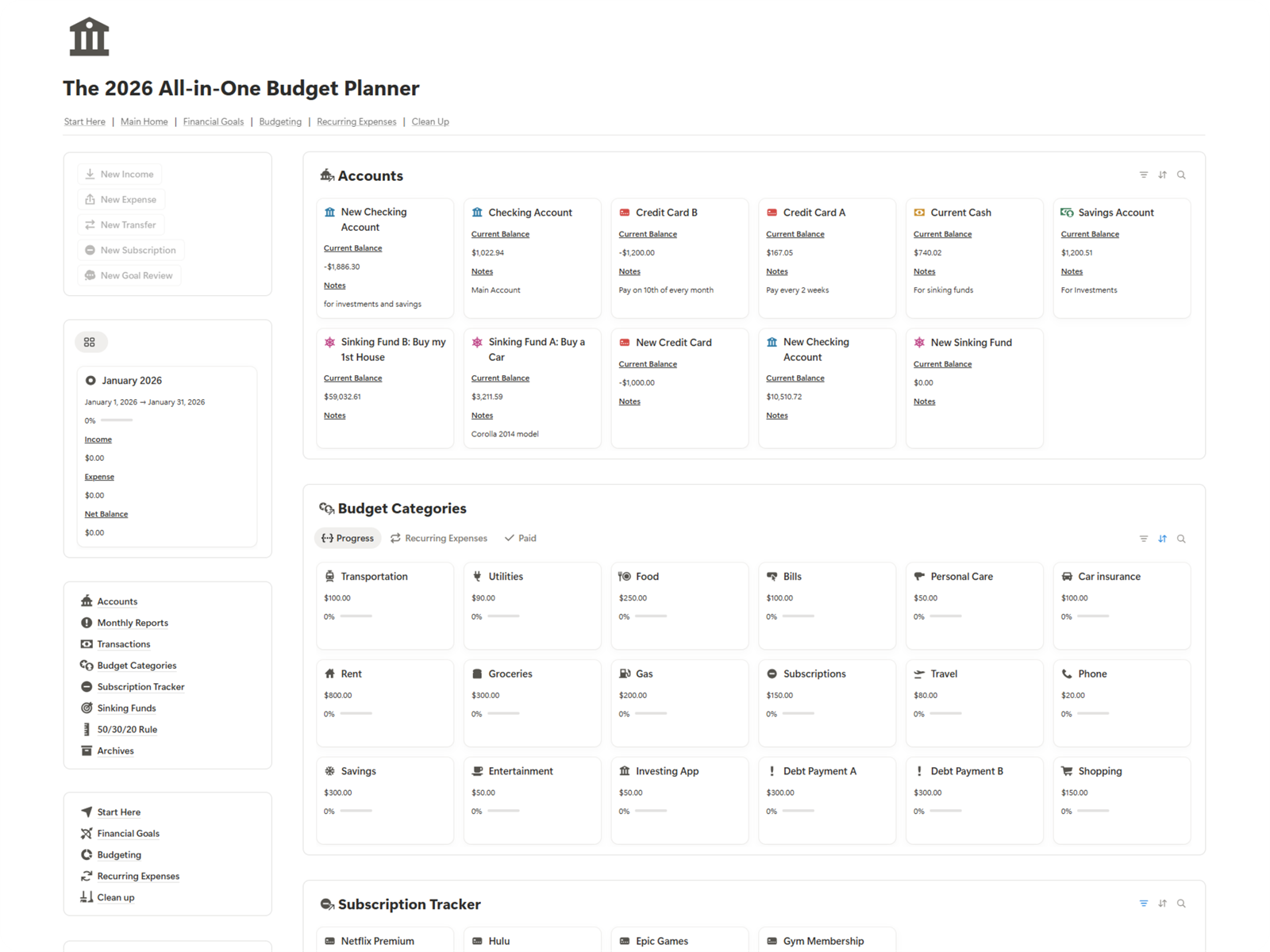 Intentional Budget Planner
